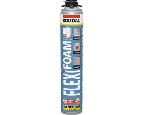 Spumă poliuretanică SOUDAL Flexifoam flexibilă 750 ml pentru pistol