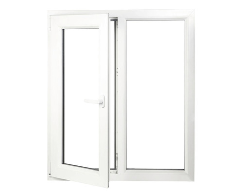 Fereastră din plastic albă cu funcție de oscilobatare și canat deschis