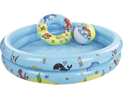 Piscină gonflabilă Essentials cu 2 inele Ø 122 cm H 18 cm capacitate 80 l albastru