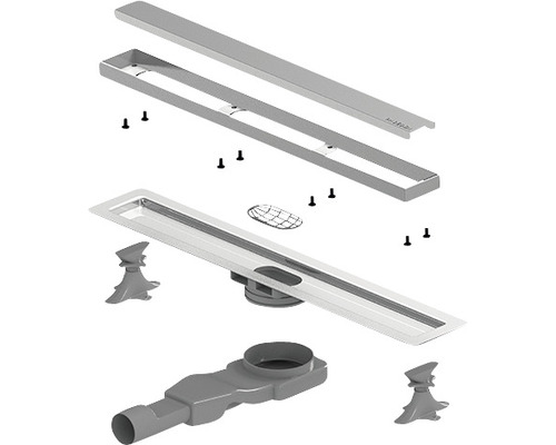 Canal de duș cu accesorii prezentate