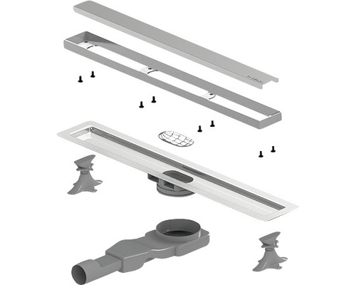 Set rigolă de duș cu rigolă de scurgere, capac, sifon, set de montare și picioare