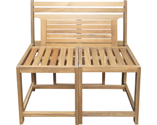 Bancă de grădină din lemn cu două scaune