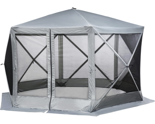 Cort de petrecere hexagonal cu plasă de țânțari