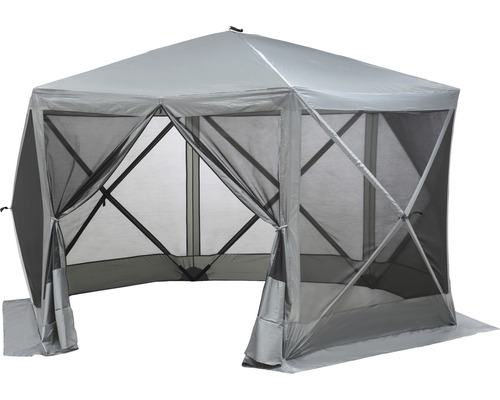 Foișor pliabil gri cu plasă de țânțari