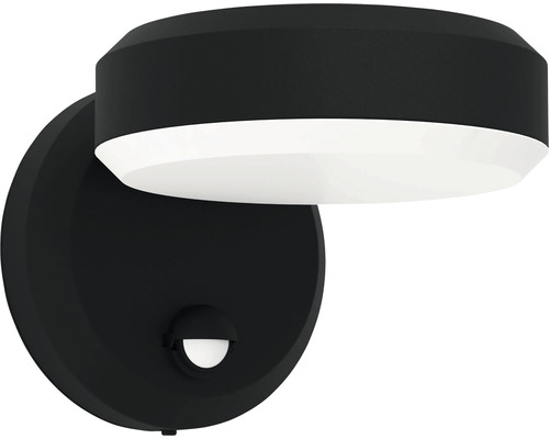 Aplică LED exterior Fornaci 8,7W 850 lumeni, senzor de mișcare, IP54, alb/negru Lumină de perete neagră cu senzor de mișcare