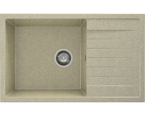 Chiuvetă din material compozit cu zonă de scurgere