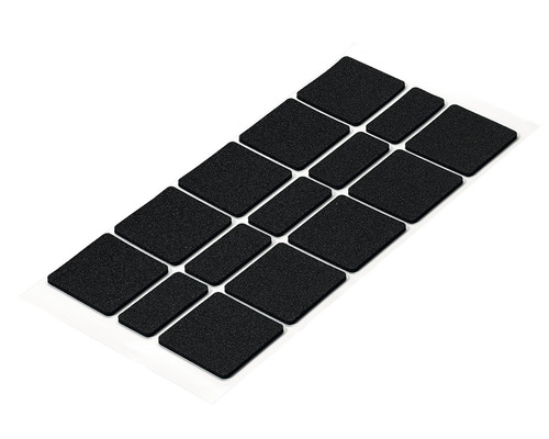 Amortizor anti-alunecare pentru mobilă Hettich 40x40x2mm, negru, pachet 15 bucăți, autoadezive