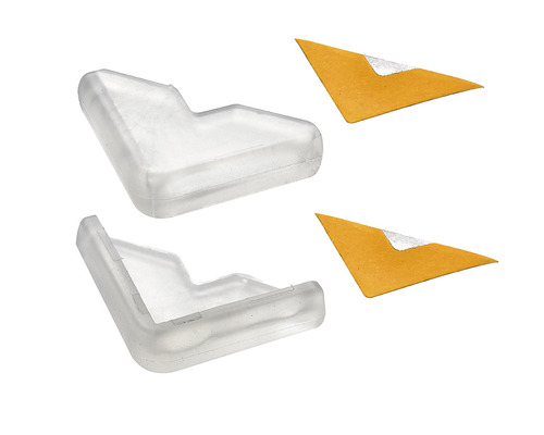 Protecții colțuri mobilă Hettich, transparente, autoadezive, pachet 4 bucăți Protecție de colț din plastic cu benzi adezive