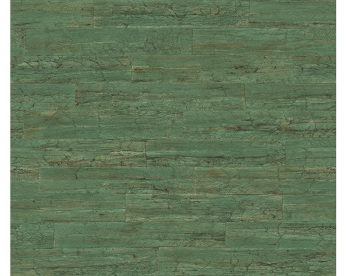 Tapet vlies 537048 Curiosity model lemn verde 10,05x0,53 m Gresie verde de podea cu model de piatră