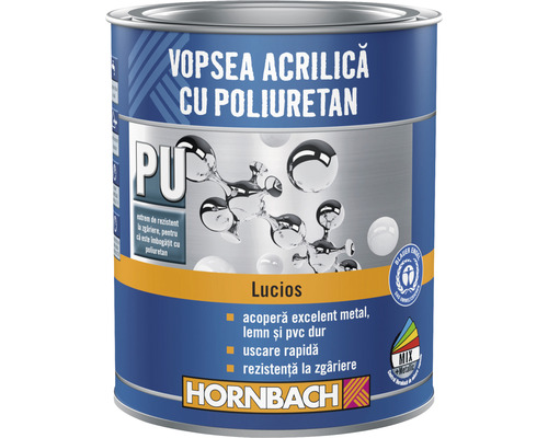 Lac acrilic cu poliuretan Hornbach lucios RAL 9002 alb gri 750 ml-0