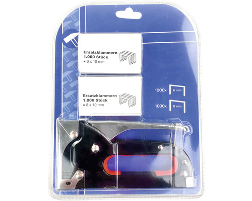 Capsator manual cu capse de rezervă în două dimensiuni