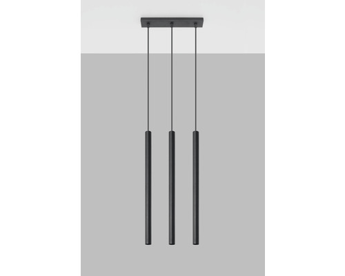 Lumină suspendată cu trei lămpi cilindrice