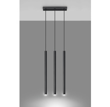 Lumină suspendată cu trei abajururi cilindrice