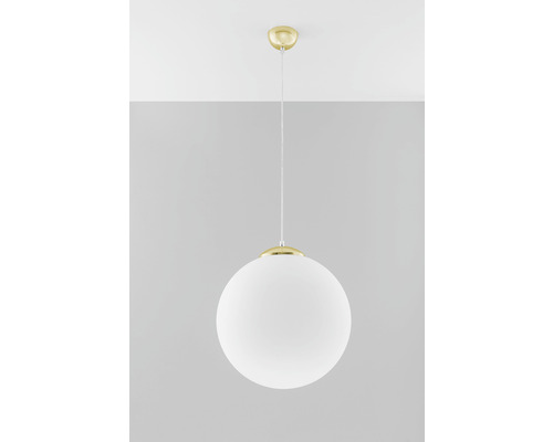 Lustr sferic cu abajur alb