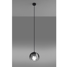Lampa suspendată neagră cu formă sferică și design modern