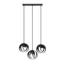 Lustr negru cu trei lămpi pentru interior