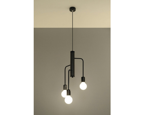Lumină suspendată cu trei becuri