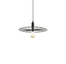 Lampa suspendată cu abajur rotund și bec
