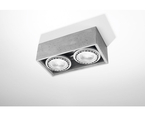 Lumină de tavan din beton cu două becuri