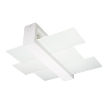 Lumină de plafon albă cu plăci dreptunghiulare de sticlă