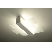Lumină de plafon cu plăci dreptunghiulare de sticlă