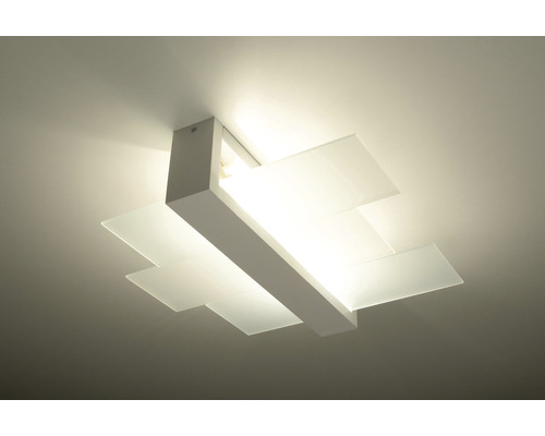 Lumină de plafon cu plăci dreptunghiulare de sticlă