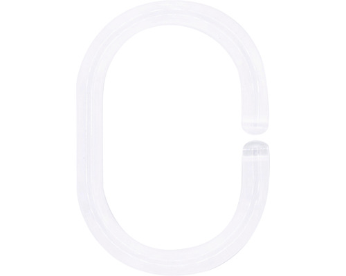 Inel plastic 28 mm cu cârlig pentru falduri, transparent, set 10 buc.