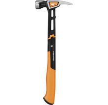 Ciocan Fiskars, 20 uncii, cu cap negru și argintiu și mâner portocaliu
