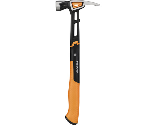 Ciocan Fiskars, 20 uncii, cu cap negru și argintiu și mâner portocaliu