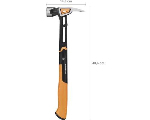 Ciocan cu o lungime de 40,6 cm și o lățime a capului de 14,6 cm.