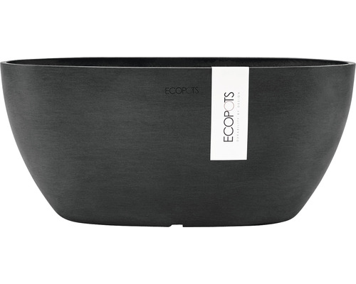 Ghiveci Ecopots Sofia cu sistem de irigare plastic 30x13x13,5 cm gri închis Jardinieră Ecopots din plastic