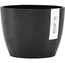Ghiveci Ecopots Stockholm plastic Ø 16 cm H 12,5 cm gri închis