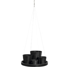 Farfurie Ecopots cu agățătoare plastic Ø 36 cm H 3 cm gri închis