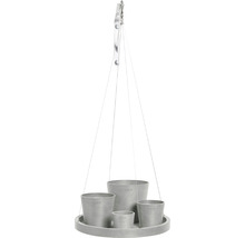 Farfurie Ecopots cu agățătoare plastic Ø 36 cm H 3 cm alb-gri