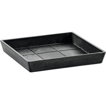 Farfurie pătrată Ecopots plastic 29,6x29,6x3 cm gri închis