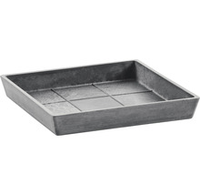 Farfurie pătrată Ecopots plastic 38,5x38,5x3,4 cm gri