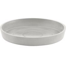 Farfurie rotundă Ecopots plastic Ø 15 cm H 2,5 cm alb-gri