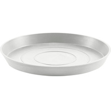 Farfurie rotundă Ecopots plastic Ø 36,5 cm H 3,5 cm alb-gri