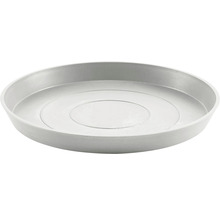Farfurie rotundă Ecopots plastic Ø 44,5 cm H 3,5 cm alb-gri