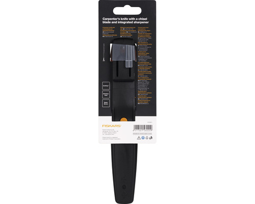 Cuțit de tâmplar cu lamă de daltă și ascuțitor integrat în ambalaj