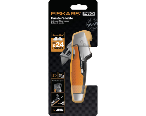 Cuțit universal pentru zugravi Fiskars Pro cu lame CarbonMax