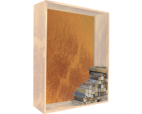 Placă decorativă cu stivă de lemn într-un cadru