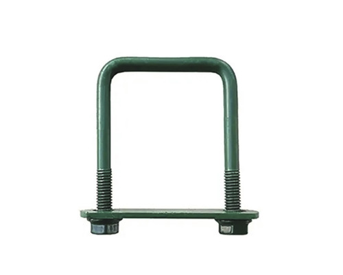 Clemă prindere stâlp 60x40 mm verde Element de fixare cu șurub în U