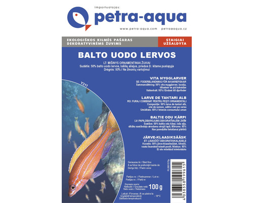 Hrană pentru pești Larve ţânţari albi 100 g Petra Aqua hrană larve de țânțari pentru pești ornamentali