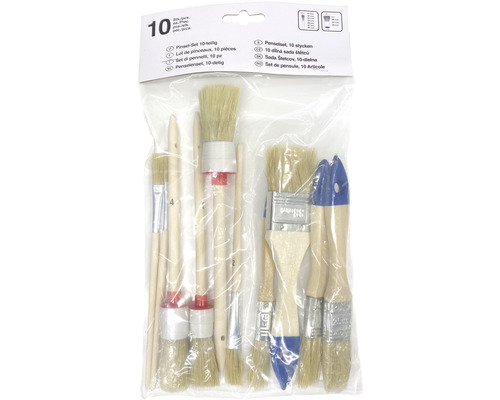 Set de 10 pensule în ambalaj de plastic