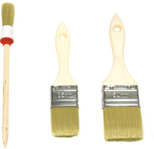 Diverse dimensiuni de pensule cu mânere din lemn pentru lucrări de vopsire