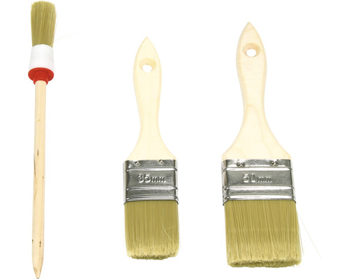 Diverse dimensiuni de pensule cu mânere din lemn pentru lucrări de vopsire