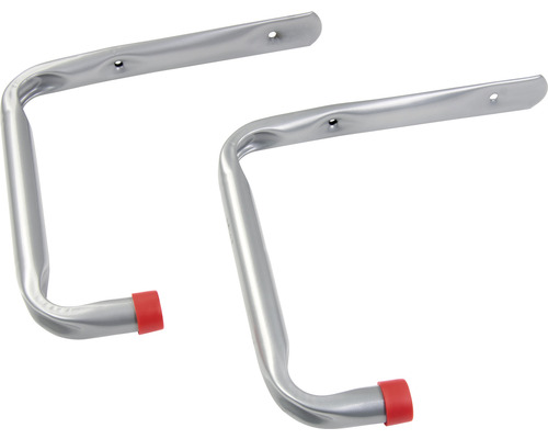 Două cârlige de perete argintii cu găuri de fixare