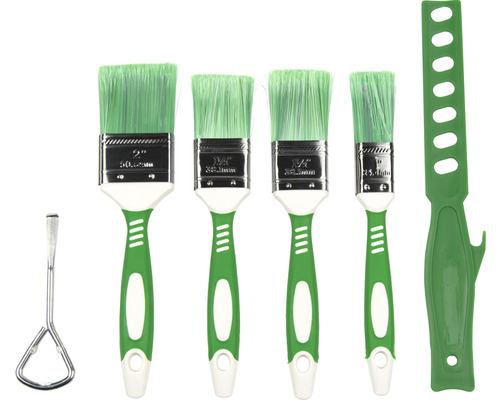 Set role pentru vopsea cu patru pensule, deschizător pentru cutii de vopsea și unealtă multifuncțională