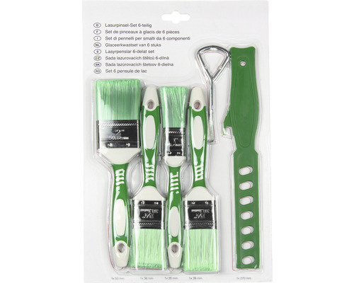 Set pensule lazur șase piese cu rolă de vopsea